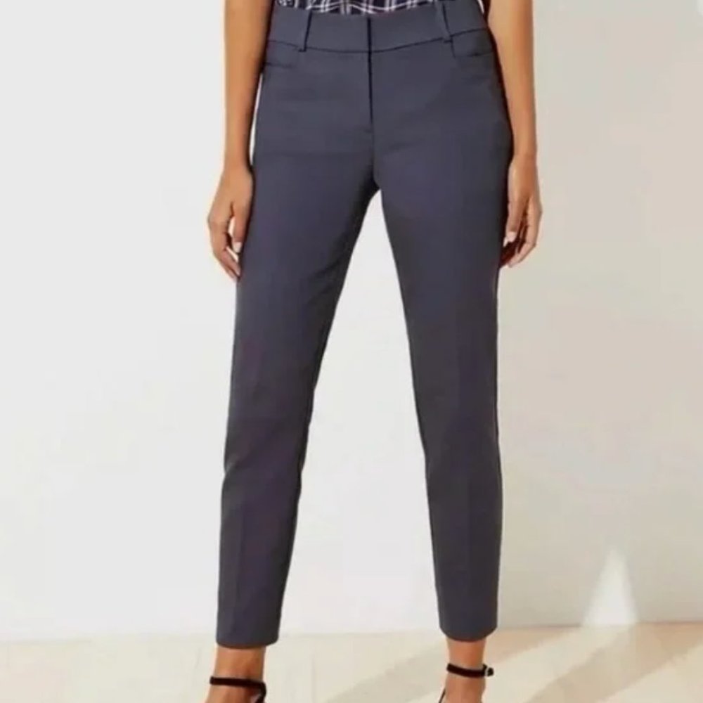 Loft Curvy Ankle Skinny Pant Dark Grey Size 8.